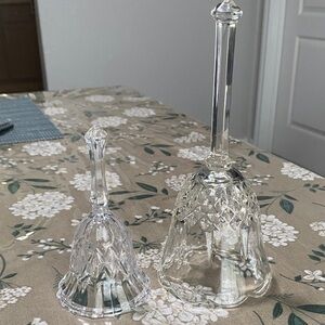 Vintage Elegant Clear Glass Bell Set